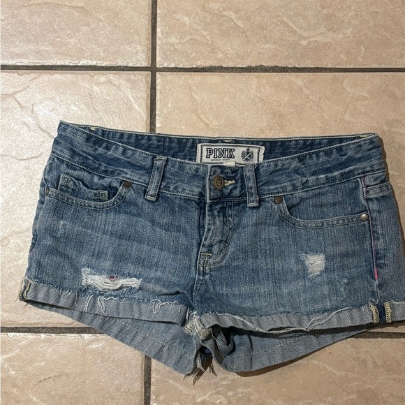 PINK Victoria's Secret Blue Jean Shorts - Picture 1 of 5